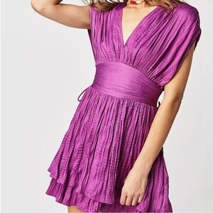 Free People Bonnie Satin Mini Dress Size Medium Purple